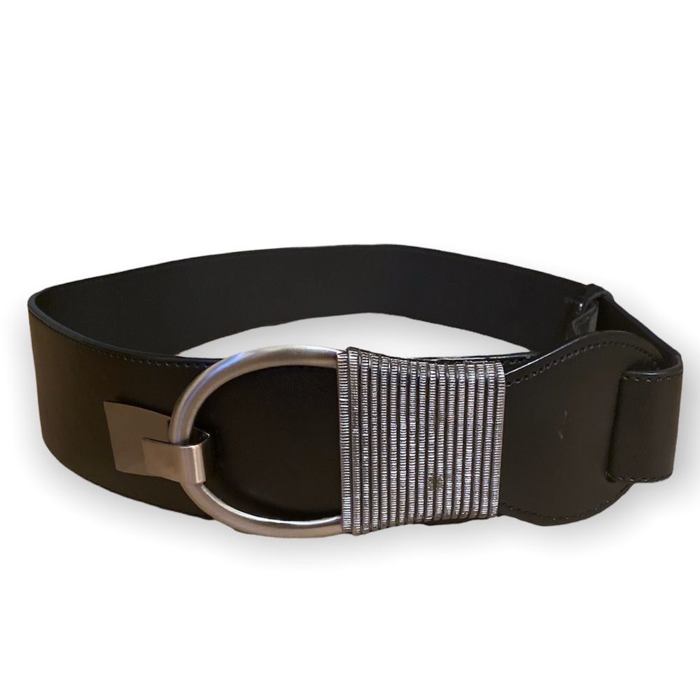 Vintage Faux Leather Black Waist Belt